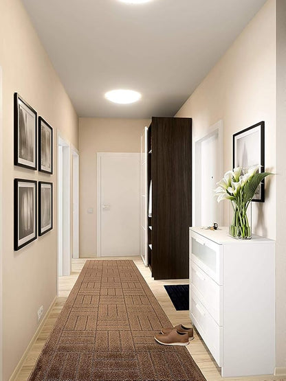 Custom Length Hallway Runner Rug,Slip Resistant,Bricks Brown, 26 Inch X 13 feet, Sold and Priced Per Foot