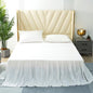TSUTOMI Bed Skirt Full Size Ruffled Bed Skirt with Split Corners, 22 Inch Drop Dust Ruffle Bed Skirts with Platform, Gathered Style, 100% Microfiber, White