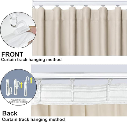 Room Divider Blackout Curtain Track Curtains Wall Dividers Panels Screen for Living Rooms Bedroom Office Privacy Partition Separation, W100 × L120 Inch,1 Panel, Beige