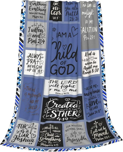 Christian Throw Blanket for Couch, Inspirational Gift for Women, Super Soft Plush Flannel Blanket, 60"x 80" Thoughts and Prayers Blankets for Bedroom Sofa Living Room Decoration