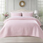 KASENTEX Queen Quilt Set 90"x90" – Soft Washed 3-Layer Lightweight Bedspread, Minimalist Nordic Design, All-Season Spring & Summer Quilt Set (1 Quilt + 2 Pillow Shams), Pink