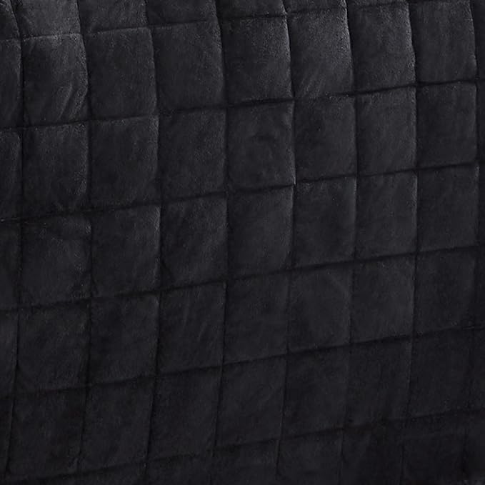 Touch of Class Camden Luxury Bedding | Neutral Onyx Black Color | Grande Fitted Bedspread | Faux Suede Box Quilted Design | Designed 3 Piece Set Includes Queen Bedspread and 2 Standard Shams