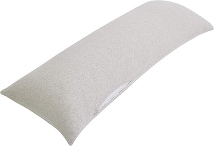 Oubonun 100% Jersey Cotton Body Pillow Cover with Zipper - Luxury Soft Removable Pillow Case - Long Fuzzy - Knitted (Cream, 21"X54")