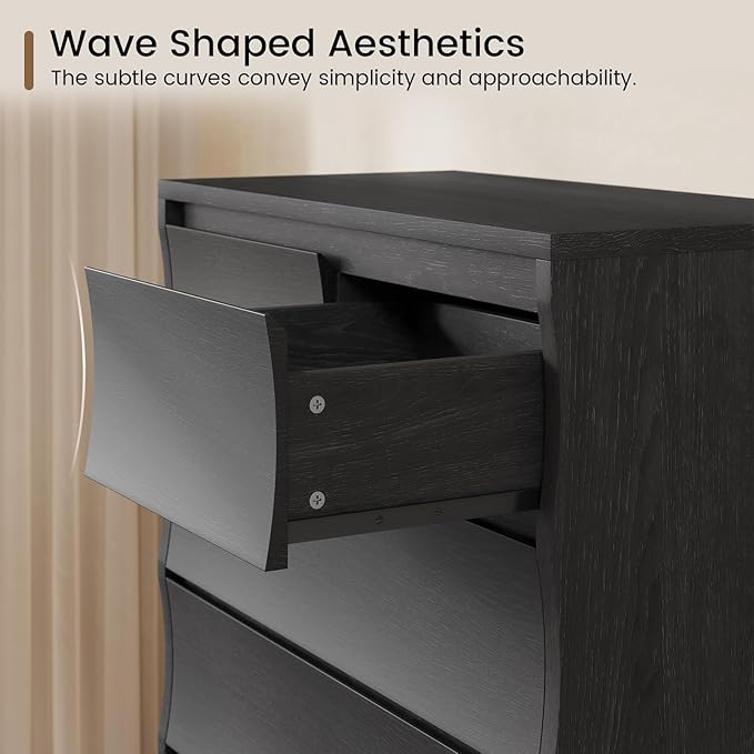 Black Tall Dresser for Bedroom, 61.1" Tall Dresser with 8 Drawers, Wood Dressers & Chests of Drawers, Accent Upright Drawer Organizers for Closet, Hallway