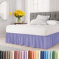 Wrap Around Dust Ruffle Bed Skirt - Lavender - for Queen Size Beds with 21 Inch Drop - Elastic Strap - Adjustable Pleated Bedskirt with Brushed Fabric and Wrinkle Free - for Women, Men, Kids & Teens