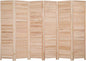 Bonnlo Wood Room Divider Privacy Screen, 5.9 Ft Tall Folding Partition Wall Divider, Indoor Freestanding Hinged Space Separator (Natural, 6 Panel)