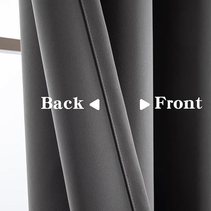 Blackout Curtains for Bedroom 1 Panel, Custom Curtains Thermal Insulated Light Grey, Rod Pocket Room Darkening Drapes for Living Room Windows Luxury Decor(Custom Size,Light Grey)