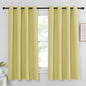 NICETOWN Blackout Curtain Panel 63 inch Long for Window - Thermal Insulated Solid Grommet Blackout Drape for Bedroom Living Room Kitchen (Single Panel, 52W x 63L, Paler Yellow)