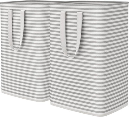 Lifewit 2 Pack Laundry Hamper Large Collapsible Laundry Baskets, Freestanding Waterproof Clothes Hamper with Easy Carry Handles in Laundry Room Bedroom Bathroom College Dorm for Adults, Grey, 2 x 80L