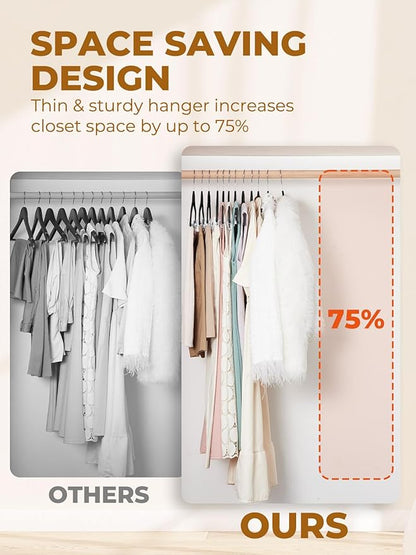 HOUSE DAY Velvet Skirt Hangers 24 Pack, Black Velvet Pant Hangers with Adjustable Clips, Space Saving Slim Shorts Hanger, Heavy Duty Non Slip Clip Hanger for Pants, Skirts, Shorts