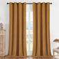 Joydeco Mustard Yellow 100% Blackout Curtains 96 Inch 2 Panels, Luxury Thermal Yellow Velvet Curtains for Bedroom Living Room, Soundproof Blackout Window Drapes, Grommet Top (52W x 96L)
