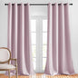 NICETOWN Room Darkening 102 inch Curtains for Living Room, Grommet Thermal Curtains Room Darkening Window Treatments Sound Reducing for Bedroom, Baby Pink, 2 Panels, W52 x L102