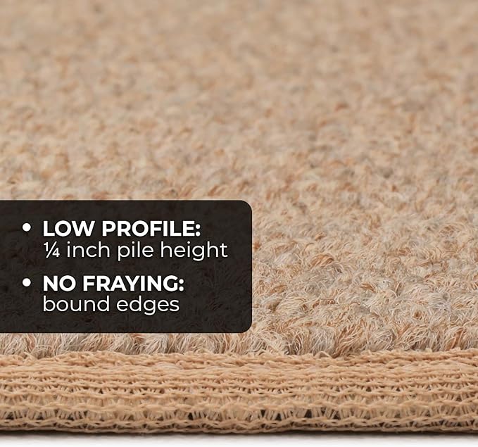 House, Home and More Skid-Resistant Carpet Indoor Area Rug Floor Mat - Pebble Beige - 5 Ft X 5 Ft - Non Slip Rubber Backing, Stain Resistant, Dog Friendly, Living Room Bedroom Kitchen Entryway
