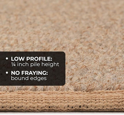 House, Home and More Skid-Resistant Carpet Indoor Area Rug Floor Mat - Pebble Beige - 5 Ft X 8 Ft - Non Slip Rubber Backing, Stain Resistant, Dog Friendly, Living Room Bedroom Kitchen Entryway