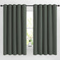 NICETOWN Blackout Bedroom Curtains 66 inches Long, Grommet Light Reducing Thermal Window Treatments Solid Room Darkening for Living Room, Set of 2, W66 x L66, Dark Mallard