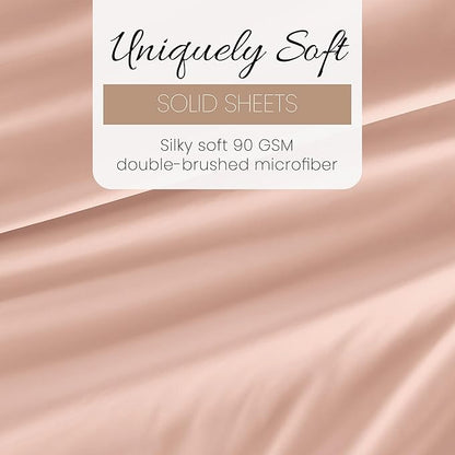 Linen Market Bed Sheets for Twin Size Bed (Blush) - Sleep Better Than Ever with These Soft and Cooling Twin Sheets - Deep Pocket Fits 16" Thick Beds - 3 Piece Twin Sheet Set