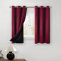 BGment Short 100% Blackout Curtains for Bedroom, Thermal Insulated Lined Energy Efficiency Noise Reducing Grommet Curtains 54 Inch Length for Small Window 2 Panels Each 42 Inch Wide, Burgundy Red