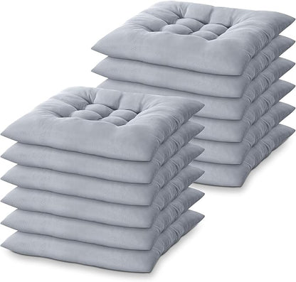 Geetery 12 Pcs Floor Pillows for Classroom Bulk Square Seating Cushions for Floor Chair School Kindergarten Reading Corner, 15.7'' Large Thick Meditation Cushions Yoga Nursery Daycare (Grey)
