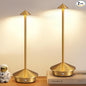 Modern Cordless Table Lamp Set of 2, Portable LED Desk Lamps, 5000mAh Rechargeable Battery Operated Lighting for Bedroom Dining Room Restaurant Coffee Shop Camping Night Light (Gold)