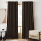 RYB HOME Dark Brown Velvet Curtains 72 inches, Back Tab Soft Fabric Room Darkening Thermal Insulated Luxurious Home Decor Curtains for Living Room Bedroom, W 52" x L 72", 2 Panels Set