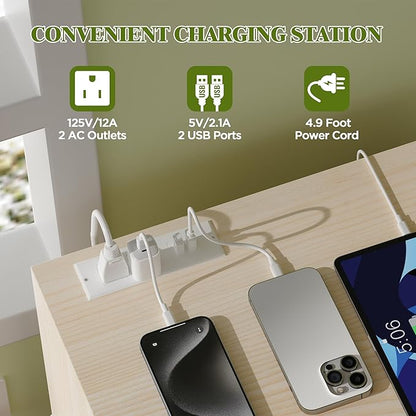 Fluted Nightstand with USB Charging Station, 3 Drawer Dresser Wood Modern Night Stand Bedside Table with Quiet Drawers & Large Storage End Table for Bedroom (1pcs, Natual)