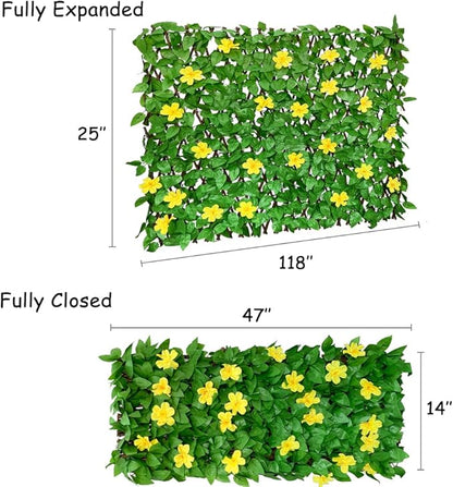 Sumery Expandable Fence Privacy Screen for Balcony Patio Outdoor,Decorative Faux Ivy Fencing Panel,Artificial Hedges (Single Sided Leaves)