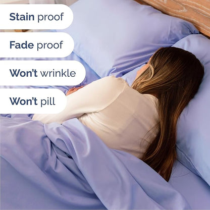 Full 6 Piece Sheet Set - Cooling, Comfy & Breathable - Hotel Luxury Bedding, Includes Fitted Sheet for Women, Men, Kids and Teens - 1 Flat, 1 Fitted Sheet, 4 Pillowcases with Deep Pockets - Lavender