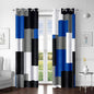 Royal Blue 100% Blackout Curtains for Bedroom 63 inch Long 2 Panels Set Navy Blue Modern Abstract Black Out Curtains Black Grey Insulated Room Darkening Window Drapes for Living Room, 52Wx63L