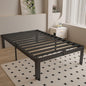 14 Inch Twin Bed Frames with Metal Gaskets, Black Bed Frame Twin Size No Box Spring Needed, Heavy Duty Steel Platform Supprt, Rounded Corner Legs, Reserved Holes, Noise Free, Easy Assembly