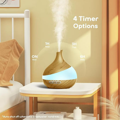 HJTHJT 500ML Essential Oil Diffuser: Aroma Diffuser with Remote Control for Hotel Spa Yoga Room - Humidifiers for Bedroom with 14 Colors LED Night Light for Kids/Women Home Relaxation