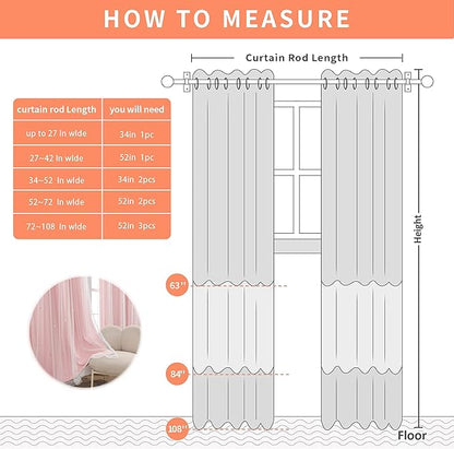XiDi Pink Curtains for Bedroom, Girls Room Blackout Curtains, Kids Room Darkening Curtains, Light Pink Decor, 1 Panel Light Pink/52/84/1