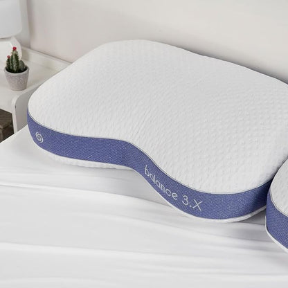 Bedgear Balance 3.X Cuddle Curve Performance Pillow – Extra Large Moisture Wicking Pillow for Sleeping, Lounging, Watching TV – Washable and Removable Cover – Pillowcase Included