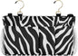 Bedside Caddy Hanging Bunk Bed Caddy Bed Organizer Hanging Pocket with 2 Hooks Bedside Storage Organizer Pocket Bag Holder White Black Zebra Print