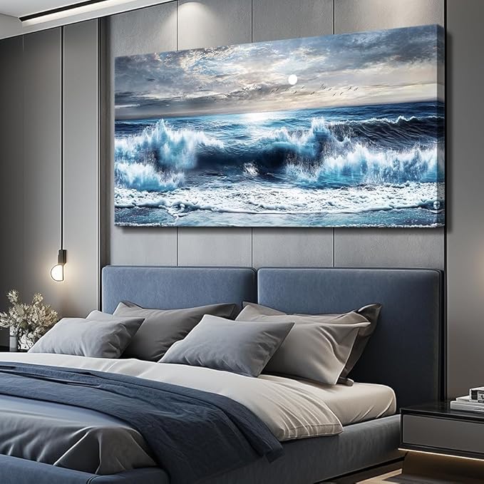 ERQINHUA Large Canvas Wall Art For Living Room Wall Decor For Office Bedroom Mural Wall Pictures Artwork Marine Landscape Painting Hotel Room Aesthetic Printed picture artworks Home Decor 30"x60"