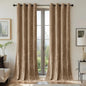 SMILETIME Amber Beige Crushed Velvet Curtains 52x108 inch Luxurious Thermal Insulated Soundproof Drapes for Living Room Bedroom Office Soft and Durable Light-Filtering Window Treatments, 2 Panels