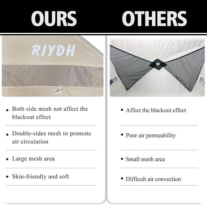 Bed Tent Bed Canopy Breathable 100% for Adult and Kids- Original Design Light Reduction 93% Sleeping Dream Tents Indoor Portable Big Space with String Light 3 Doors Twin Full Queen King Size
