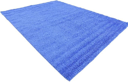 Unique Loom Solid Shag Collection Area Rug (9' x 12' 2" Rectangle, Periwinkle Blue)