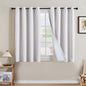H.VERSAILTEX Linen Curtains 100% Blackout Curtains for Bedroom 45 inch Long Full Light Blocking Nature Linen Blended Window Curtains for Living Room Nickel Grommet (2 Panels, Heathered White)