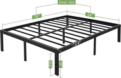 45MinST 18 Inch Maximum Storage Bed Frame/Reinforced Platform /3500lbs Heavy Duty/Easy Assembly/Mattress Foundation/Steel Slat/Noise Free, Full