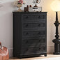 Farmhouse 5 Drawer Dresser for Bedroom, 42" Tall Small Dressers & Chest of Drawers, Rustic Wood Dresser with Metal Handle, Storage Organizer Closet for Living Room, Hallway, Entryway
