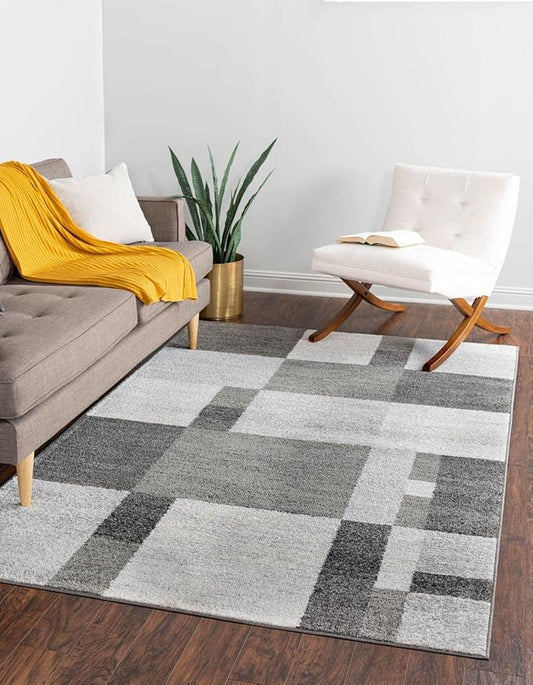 Unique Loom Autumn Collection Area Rug - Providence (6' 1" x 9' Rectangle, Gray/ Ivory)