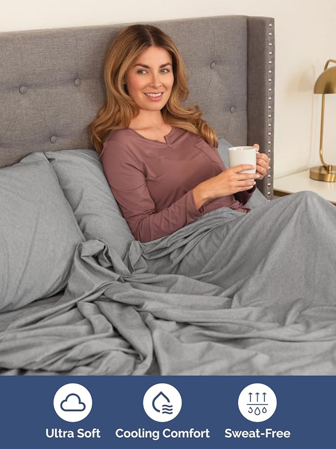 Extra Deep Split King Sheet Set - 7 Piece Breathable & Cooling Sheets - Hotel Luxury Bed Sheets Set - Easy Fit - Soft, Wrinkle Free & Comfy Sheets Set - Heathered Grey Sheet Set w/Extra Deep Pockets