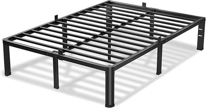 12 Inch Full Size Bed Frame, 3500Lbs Heavy Duty Metal Platform with Round Corner Legs Mattress Slide Stopper, Steel Slat Support No Box Spring Needed, Noise Free, Non-Slip, Easy Assembly