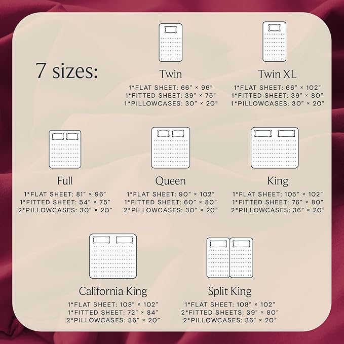LuxClub 4 PC California King Sheet Set, Deep Pockets Wrinkle Free Cooling Bed Sheets Hotel Bedding for Women, Men, Includes 1 Fitted Sheet, 1 Flat Sheet and 2 Pillowcases-Burgundy