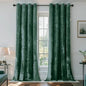 SMILETIME Forest Green Crushed Velvet Curtains 52x90 inch Luxurious Thermal Insulated Soundproof Drapes for Living Room Bedroom Office Soft and Durable Light-Filtering Window Treatments, 2 Panels