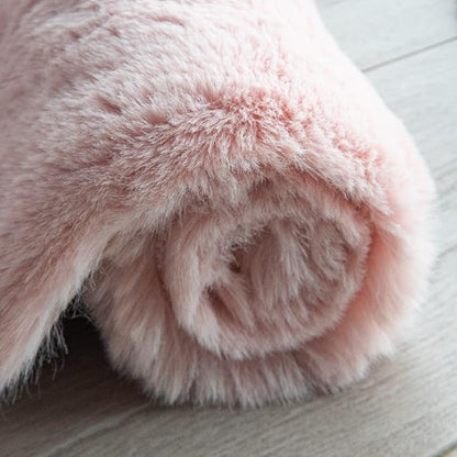 Pink Fluffy Washable Faux Rabbit Fuzzy Fur Area Rugs for Bedroom Large Furry Rugs for Living Room 2x10 Runner Nursery Rug Home Décor