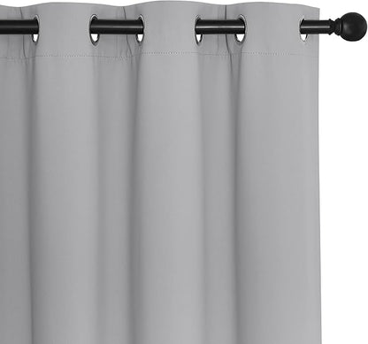 NICETOWN Sliding Door Window Treatment Blackout Patio Door Curtain Panels, Privacy Thermal Drapes for Bedroom Living Room Department with Grommet Top (Silver Grey, W66 x L110)