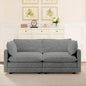 ROWHY 78'' Sectional 2 Seat Cloud Loveseat with 2 Throw Pillows, Modern Corduroy Love Seat, Convertible Cozy Sofa for Living Room, Bedroom and Office, Dark Grey
