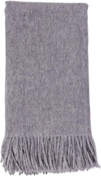 Alashan Ripple Finish Woven Throw - Cashmere Blend Throw Blanket - Soft Ash Blanket for Couch