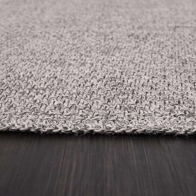 Easy Jute Runner Rug 2x7 Indoor Outdoor Natural Rugs Solid Fiber Rug Woven Area Rug Boho Easy Clean Inside Carpet for Living Room Bedroom Dining Room Hallway or Outdoor Patio Porch (2 X 7 Silver)